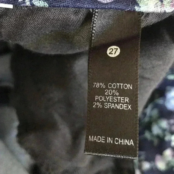 Aqua Multicolor Floral Skinny Leg Jeans Size 27 - Picture 6 of 6